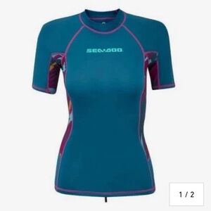 BRP Sea-Doo Ladies Exotic Short Sleeve Rashguard Womens Swim Top M/M